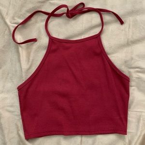 Plain red crop top